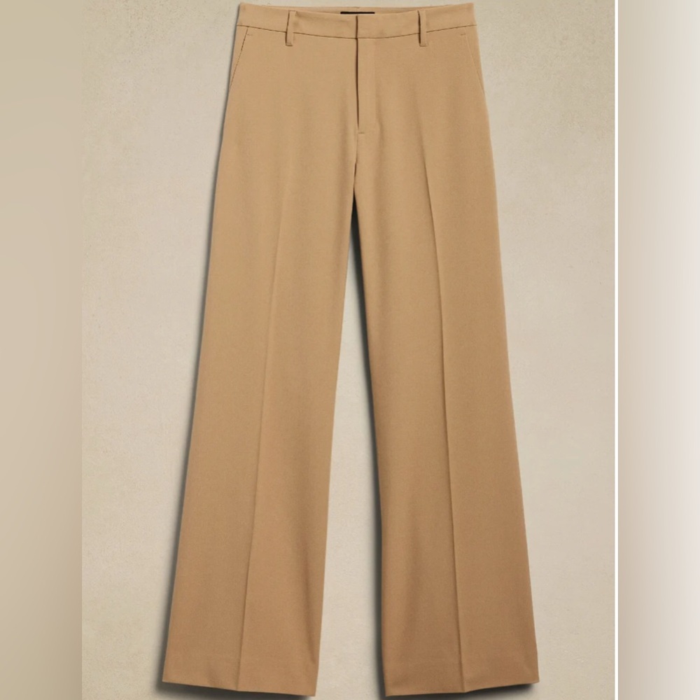 NWT Banana Republic Sculpted Wide Leg Trouser, 16, Tan